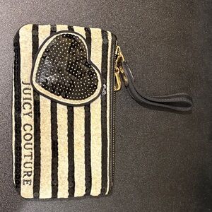 Juicy Couture striped Heart Wristlet